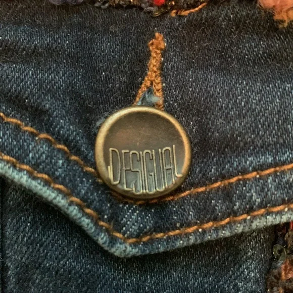 Deisgual Multi-Color Woven Sequin Jean Denim Jacket - Picture 8 of 9